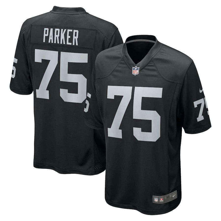 Men Oakland Raiders #75 Brandon Parker Nike Black Game NFL Jersey